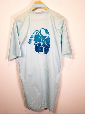 Vintage 70s/80s Jean-Yves Froment St Barth Hand-Printed Hibiscus Robe